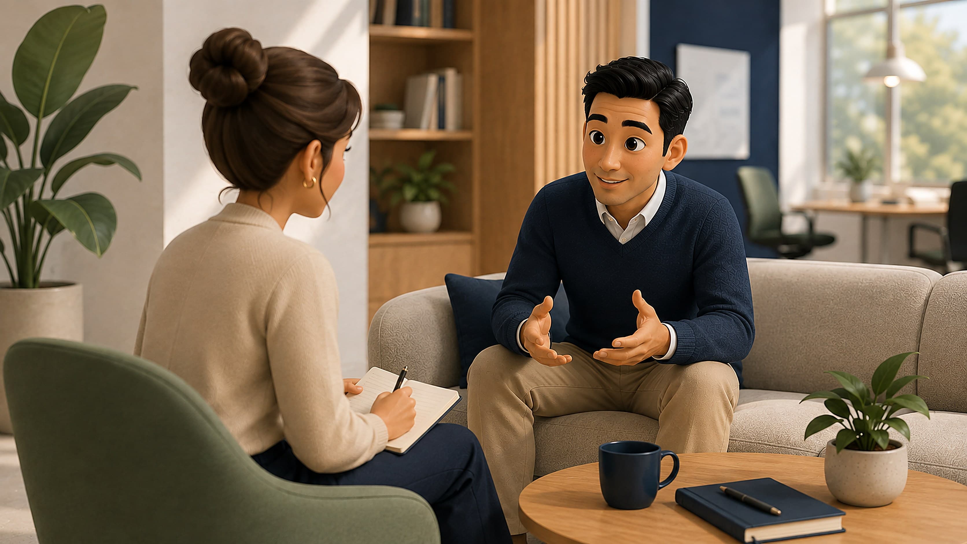 A leadership coaching conversation between a manager and their coach