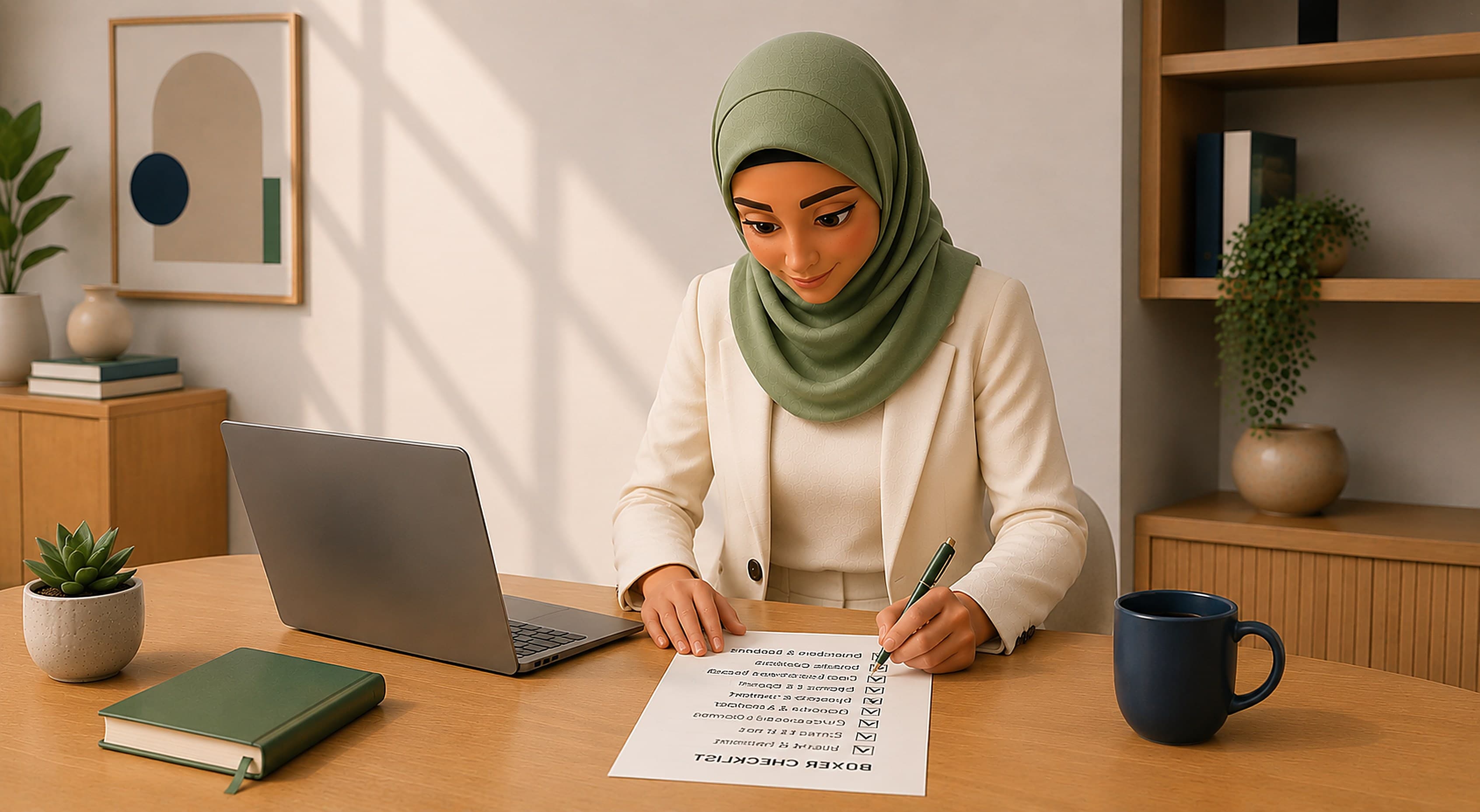 A buyer working through a checklist before relying on EMCC accreditation